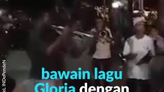 Mainkan lagu Gloria in Exelcis Deo pakai Tanjidor dan Marawis Betawi