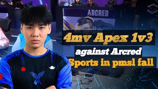 dead zone fight || 4mv Apex 1v3 clutch against Arcred esports in pmsl fall #4mv #pubgmobile #pubg