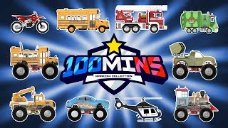 Fire Truck Rescue | Train & Monster Trucks | Police Car Chase - appMink playlist 100 mins