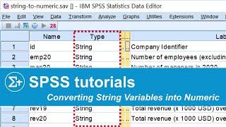 SPSS - How to Convert String Variables into Numeric?