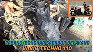 Cara Bongkar Pasang spakbor belakang vario techno 110