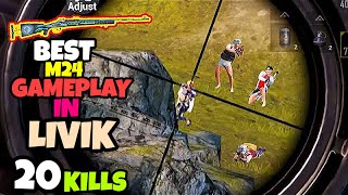 (LIVIK)  BEST M24 GAMEPLAY | SOLO VS SQUAD | PUBG MOBILE