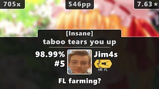 Jim4s | REDALiCE - taboo tears you up [Insane] +HRFL 98.99% {#5 546pp FC}