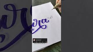 Name Lettering-Saara | Brush Lettering✍🏻✨ #shorts #trending #calligraphy #viral #youtubeshort #yt