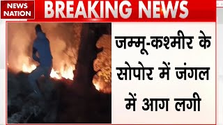 Jammu Kashmir Fire News: जम्मू-कश्मीर के Sopore में जंगल में भड़के आग के शोले, देखिए Video