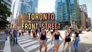 Toronto Walking Tour, Front Street Downtown Toronto Canada, 4K
