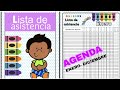 AGENDA DE LISTA DE ASISTENCIA ESCOLAR 2024-2025 (INICIAL, PRIMARIA Y SECUNDARIA) (EDITABLE PDF)