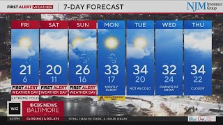 Brutal cold continues in Maryland this week