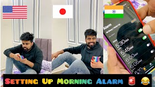 Usa 🇺🇸 vs Japan 🇯🇵 vs India 🇮🇳 ~ Setting up Morning Alarm 🚨 ~ Dushyant Kukreja #shorts