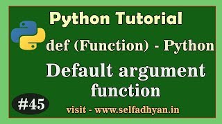 Python - Default argument in Function - Function in Python | Python tutorial in Hindi for class 11