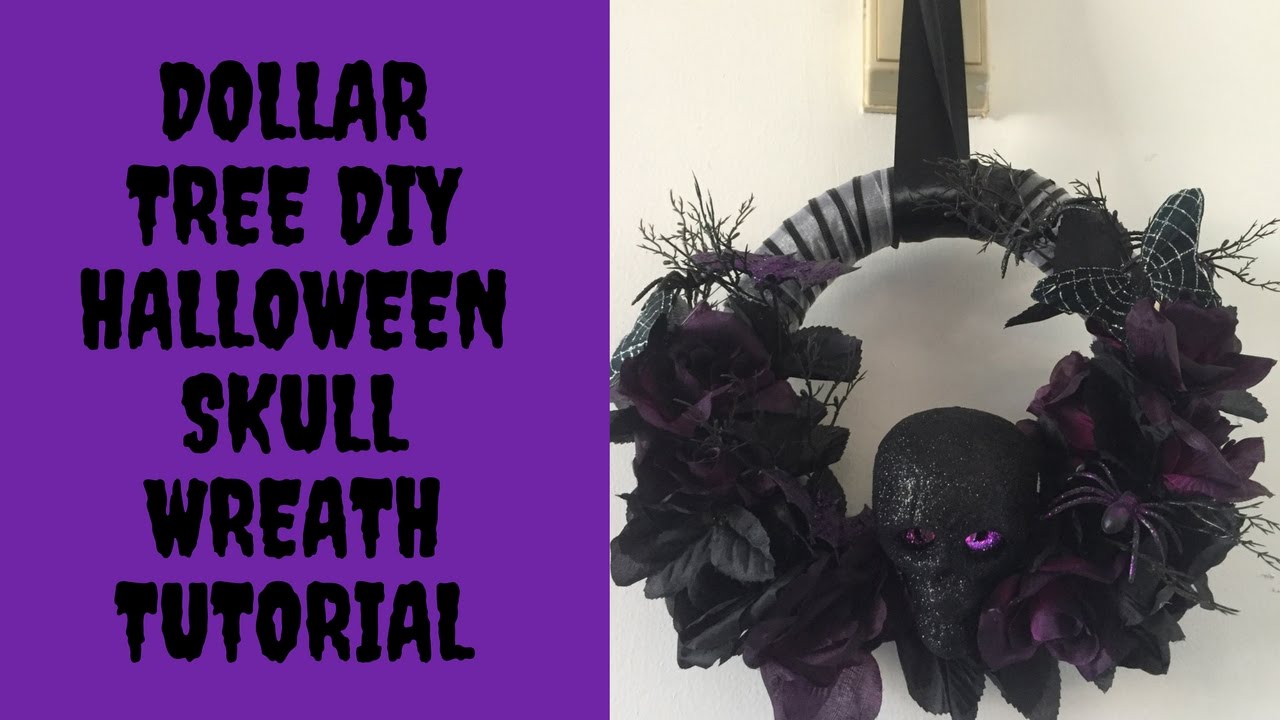 Dollar Tree Diy Halloween Skull Wreath Tutorial 2016 Youtube