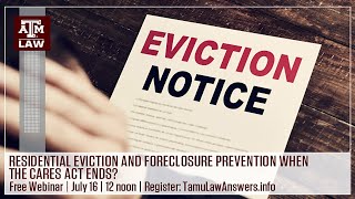 Residential Eviction and Foreclosure Prevention after the CARES Act