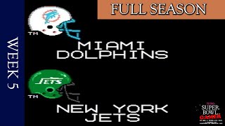 Tecmo Super Bowl (NES) Playthrough - Week 5 Miami Dolphins vs New York Jets