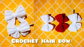 Crochet Hair Bow Tuitorial | How to crochet hair accessories | Hair Bow |