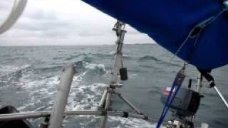 Bass Strait in a trailer sailer 25knots