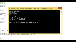 Simple Banking System using C