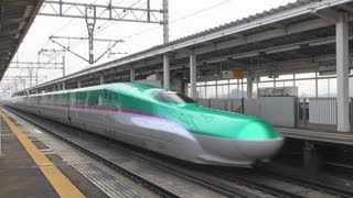 東北新幹線 320km/h E5系はやぶさ 一番列車 高速通過 Shinkansen passing