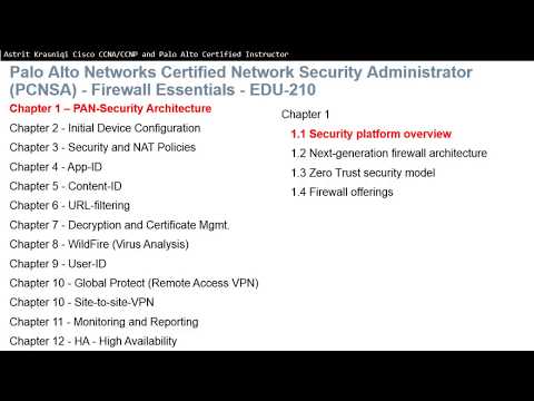 Palo Alto Lesson: 1.1 Overview of Security Platforms