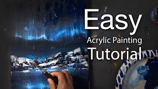 Abstract Style Aurora Acrylic Painting: Step-by-Step Process