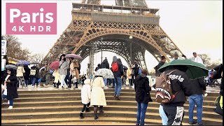 Paris France, Paris in the rain - HDR walking - 4K HDR 60 fps