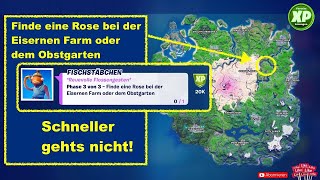 Finde eine Rose bei der Eisernen Farm oder dem Obstgarten | Fortnite Rose Orte Auftrag Deutsch