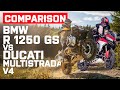 Ducati vs BMW | BMW R 1250 GS Adventure vs Ducati Multistrada V4 2021 | Visordown.com