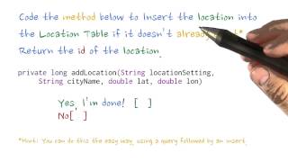 Inserts with ContentProvider - Quiz - Developing Android Apps