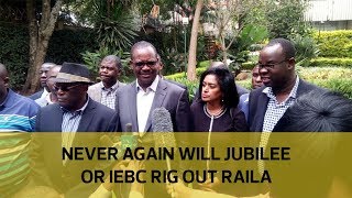 Never again will Jubilee or IEBC rig out Raila
