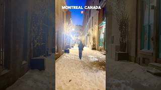 Walking Through a Snowy Christmas Street in Montreal