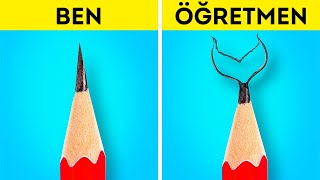 OKULDA BEN VS ÖĞRETMEN || Akıllı Öğrenciler İçin Kendin Yap Okul Hack'leri By 123 GO Like!