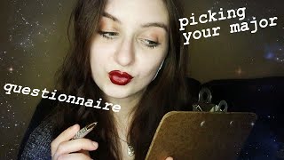 ASMR | Picking Your College Major Questionnaire - Guidance Counselor Roleplay (with Writing Sounds)