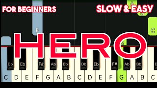 ENRIQUE IGLESIAS - HERO | SLOW \u0026 EASY PIANO TUTORIAL