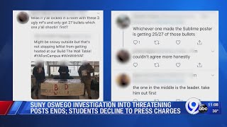 SUNY Oswego investigation into online threats ends
