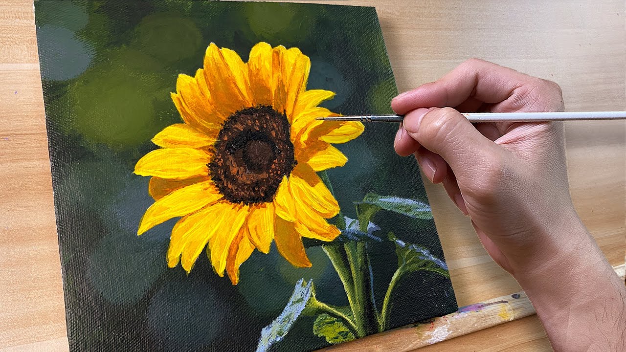 Sunflower Acrylic Painting Easy Best Flower Site