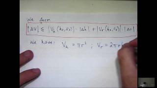 Partial derivatives + error estimation