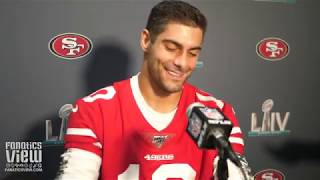 Jimmy Garoppolo says Watching Tom Brady Treat the Super Bowl as "Another Game" Has Helped Him