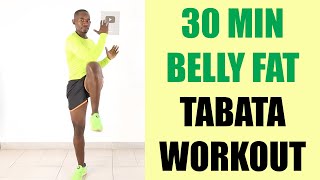 30 Minute Belly Fat HIIT Tabata Workout at Home🔥300 Calories🔥