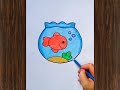 تعليم الرسم والتلوين للأطفال 🎨 كيف ترسم حوض سمك للمبتدئين 🐟how to draw a fish tank