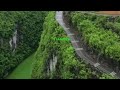 pingshan grand canyon cliff road to tiesuo ancient bridge.hubei.挂壁公路