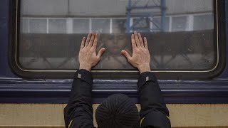 Ukrainians flock to Lviv railway station to catch trains to neighbouring countries