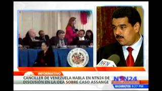 Canciller venezolano Nicolás Maduro habla en NTN24 sobre la decisión de la OEA en caso Assange