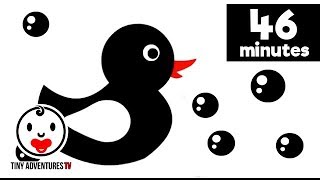 Baby Sensory - Black White Red Animation - 46 Minutes Little Duck - Stop Crying Baby
