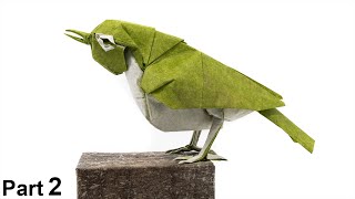 Origami Japanese White-eye tutorial 4K (Satoshi Kamiya) part 2 折り紙 メジロ Mejiro bird