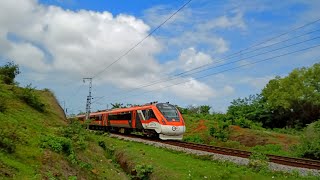 Orange Vande Bharat makes Konkan visit | 20646 Mangaluru Central - Madgaon VB Exp. Kumta, KR. 🚆