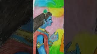 Radha Krishna oil pastel painting ##Artist shreyansh ##art##