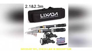 Lixada 2.1m 2.3 m Telescopic Fishing Rod Reel Combo Full Kit Carbon Fiber Rod Pole Spinning Reel Fis