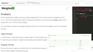 CodeChef Starters 53 | Weights || 100% Solution✅ #codechef #codechefsolution