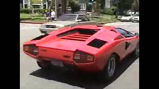 rare red Lamborghini Countach prowling