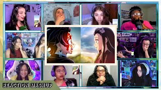 Girls Reaction "Nezuko Conquers The Sun" Demon Slayer Season 3 Final Episode Reaction Mashup