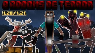 ¡TOP 8 ADDONS DE TERROR PARA MINECRAFT BEDROCK 1.20 - 1.21!